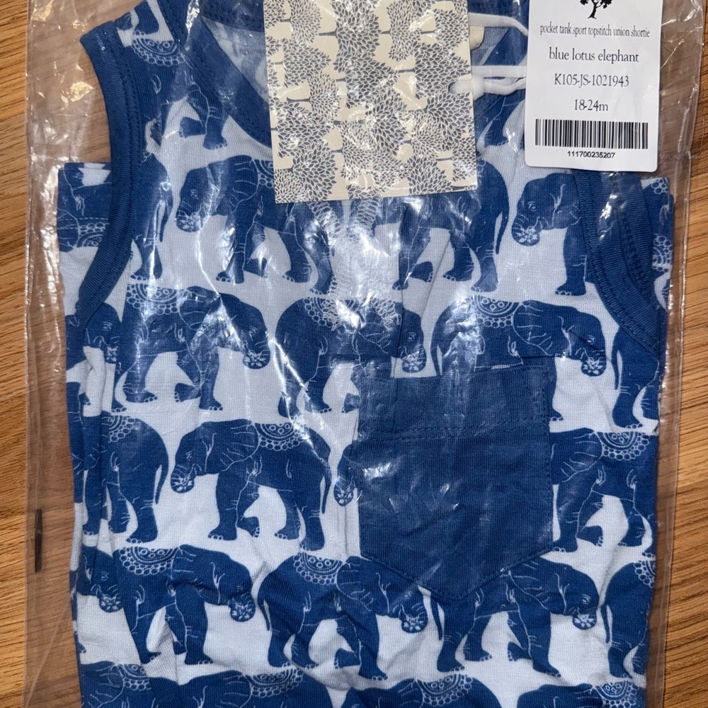 Kate Quinn Blue Elephant Print shortie